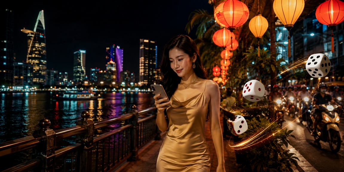 Người dùng TP.HCM chơi Tài Xỉu trực tuyến tại chợ đêm sôi động